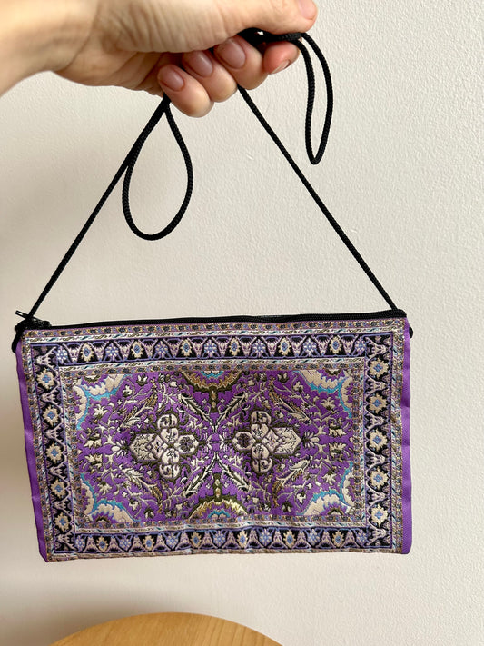 Purple with Gold Accents Flourishes Purse or Bag