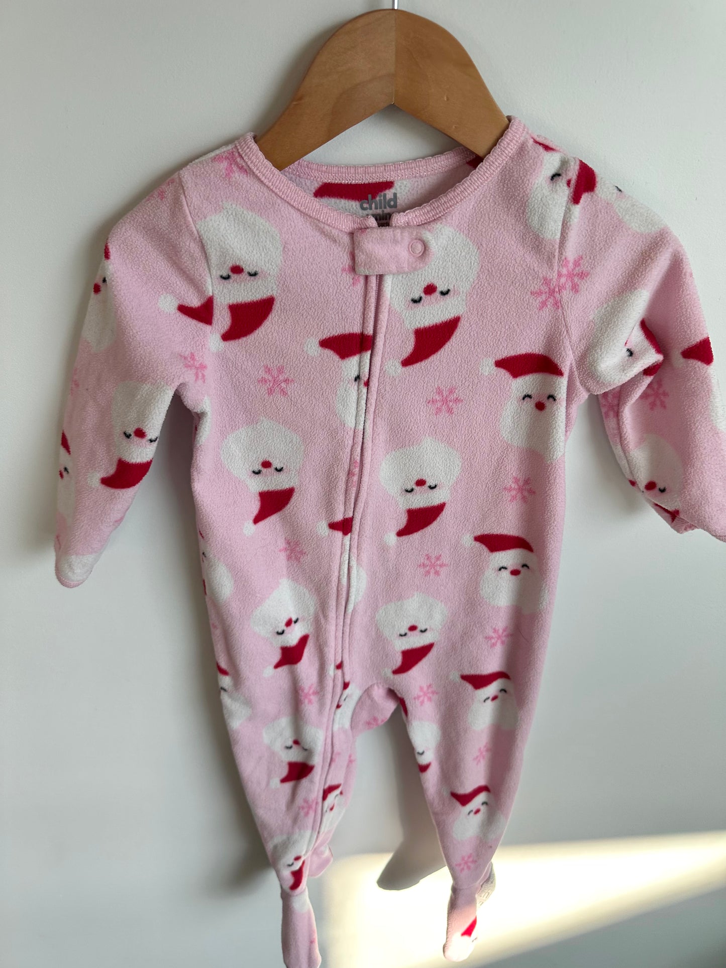 Pink Fleece Santa Sleeper / 18m