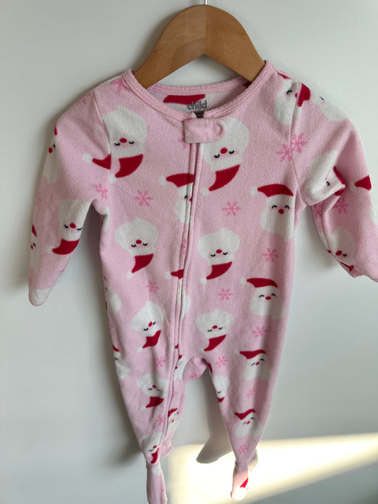 Pink Fleece Santa Sleeper / 18m