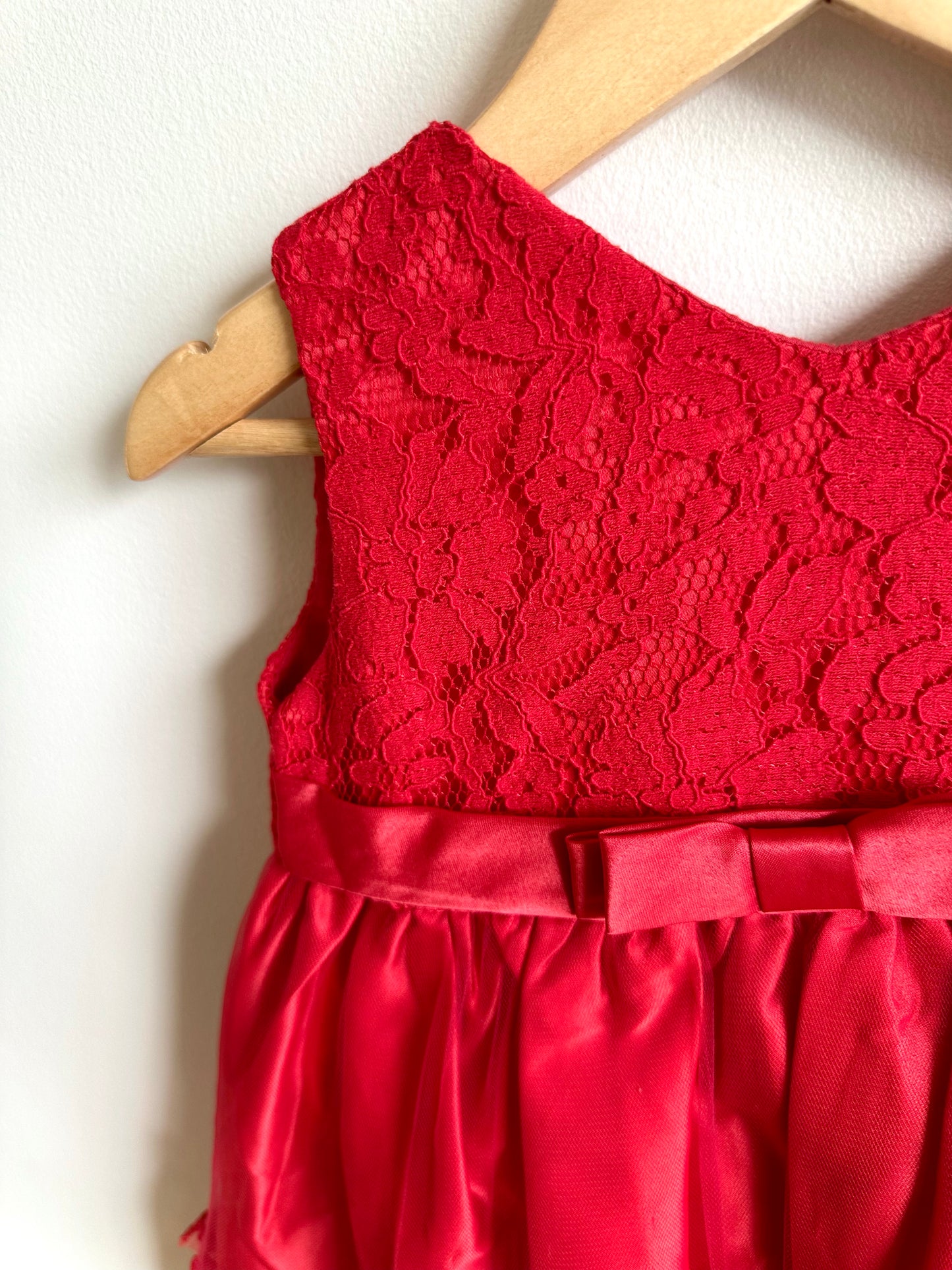 Red Lace Dress with Bow / 24m?