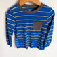 Blue Pocket Striped Top / 4T