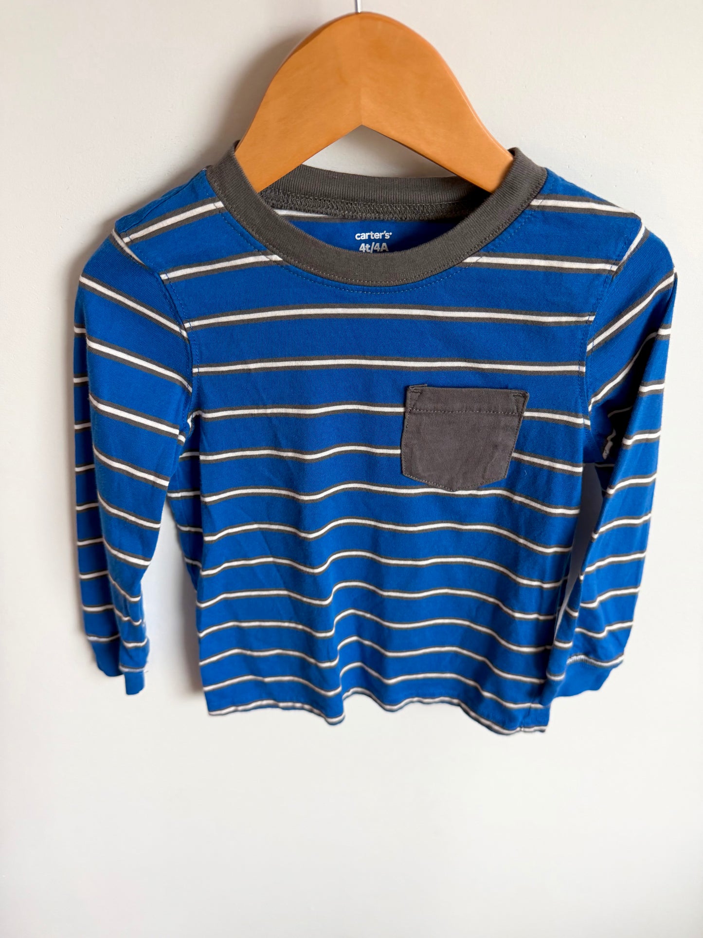 Blue Pocket Striped Top / 4T