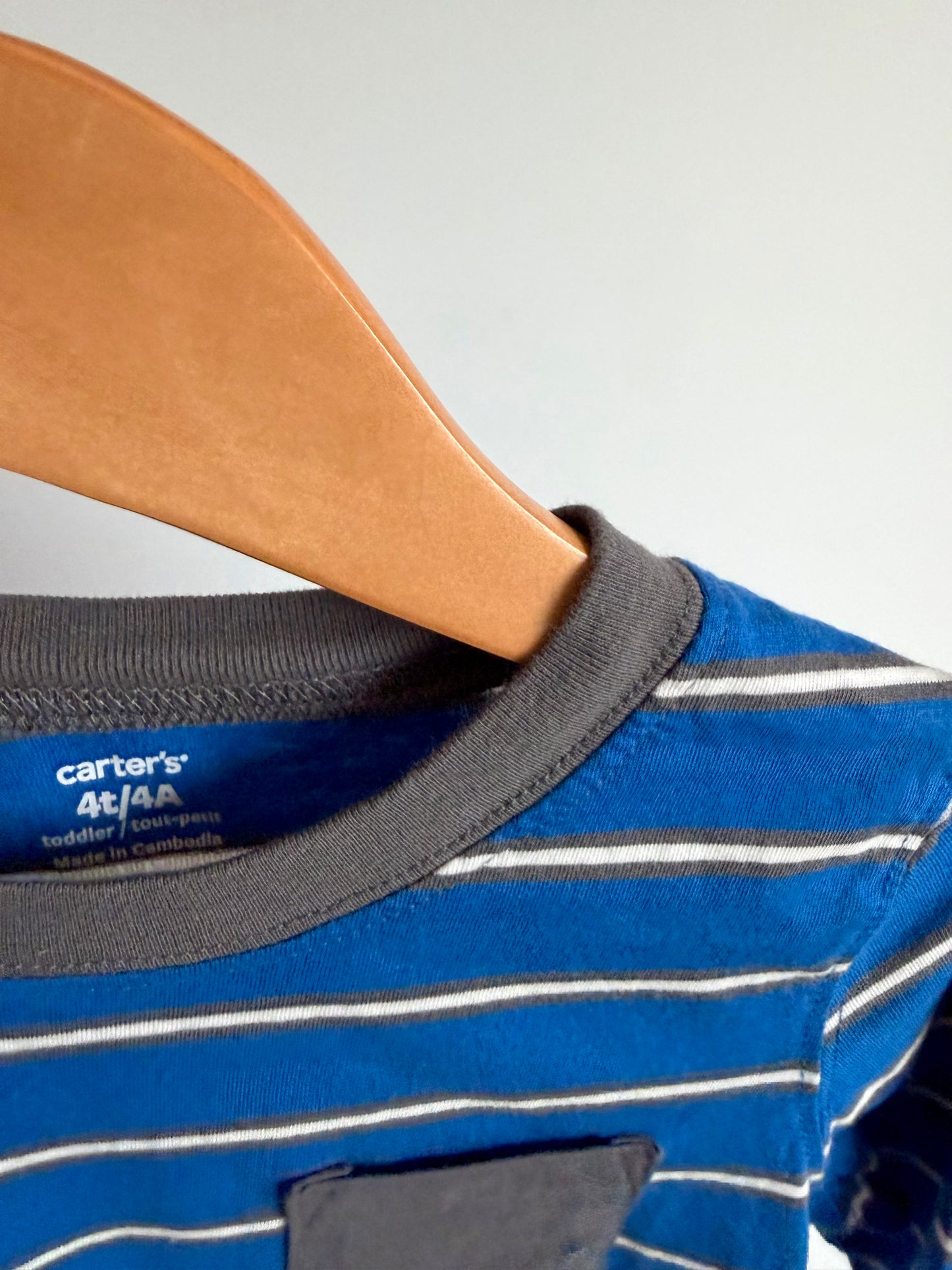 Blue Pocket Striped Top / 4T