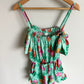 Turquoise Floral Romper / 10 years