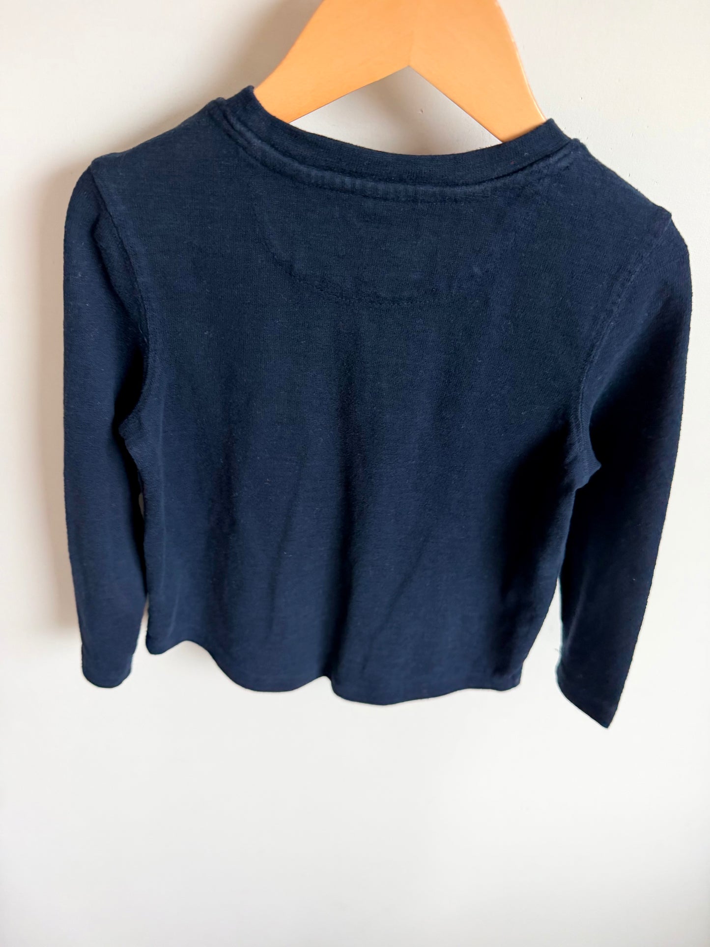 Navy 3 Button Long Sleeve Top / 4-5T