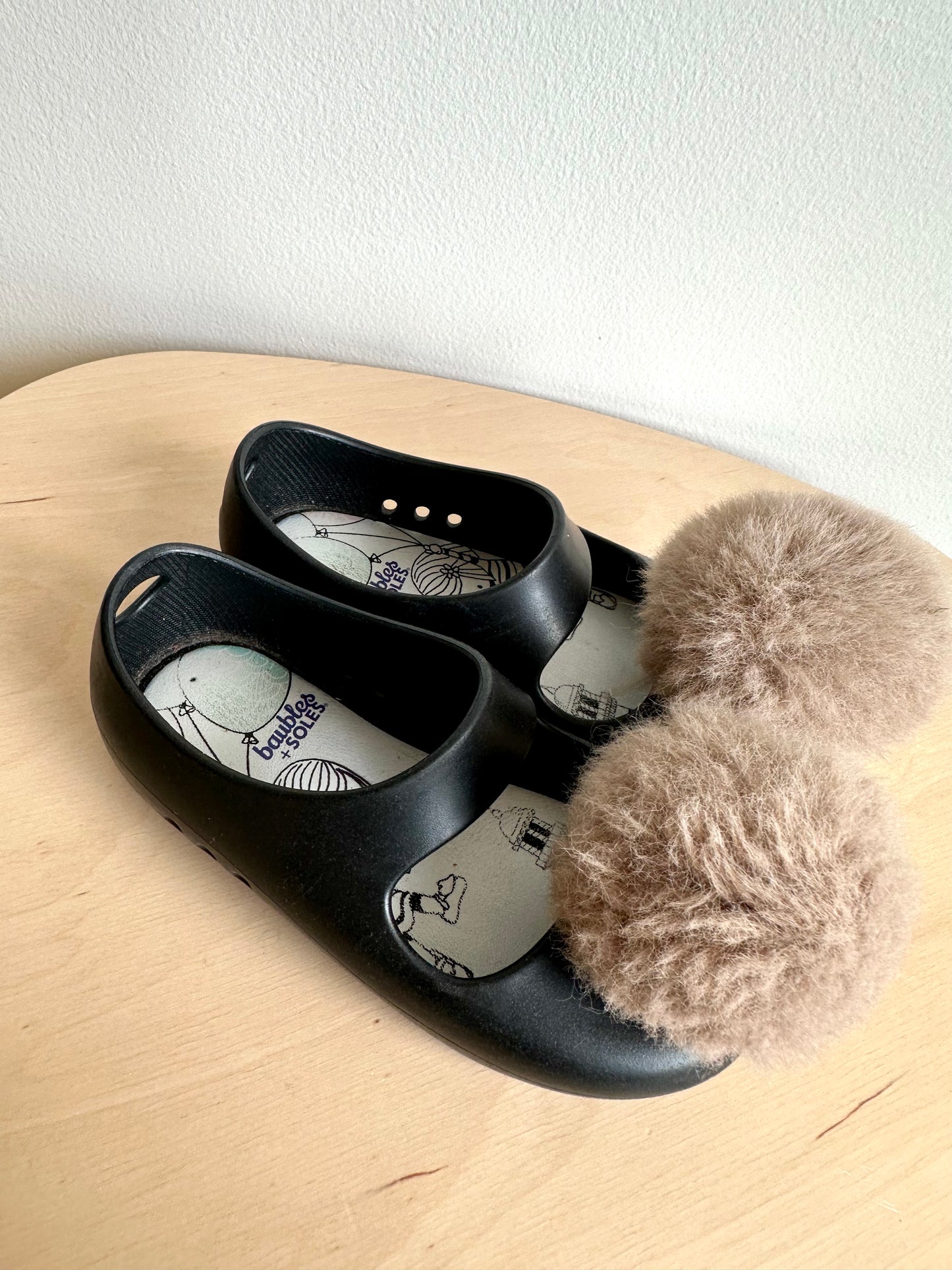 Baubles + Soles Slip On Shoes with Pom Pom/ Size 8 Toddler Footwear