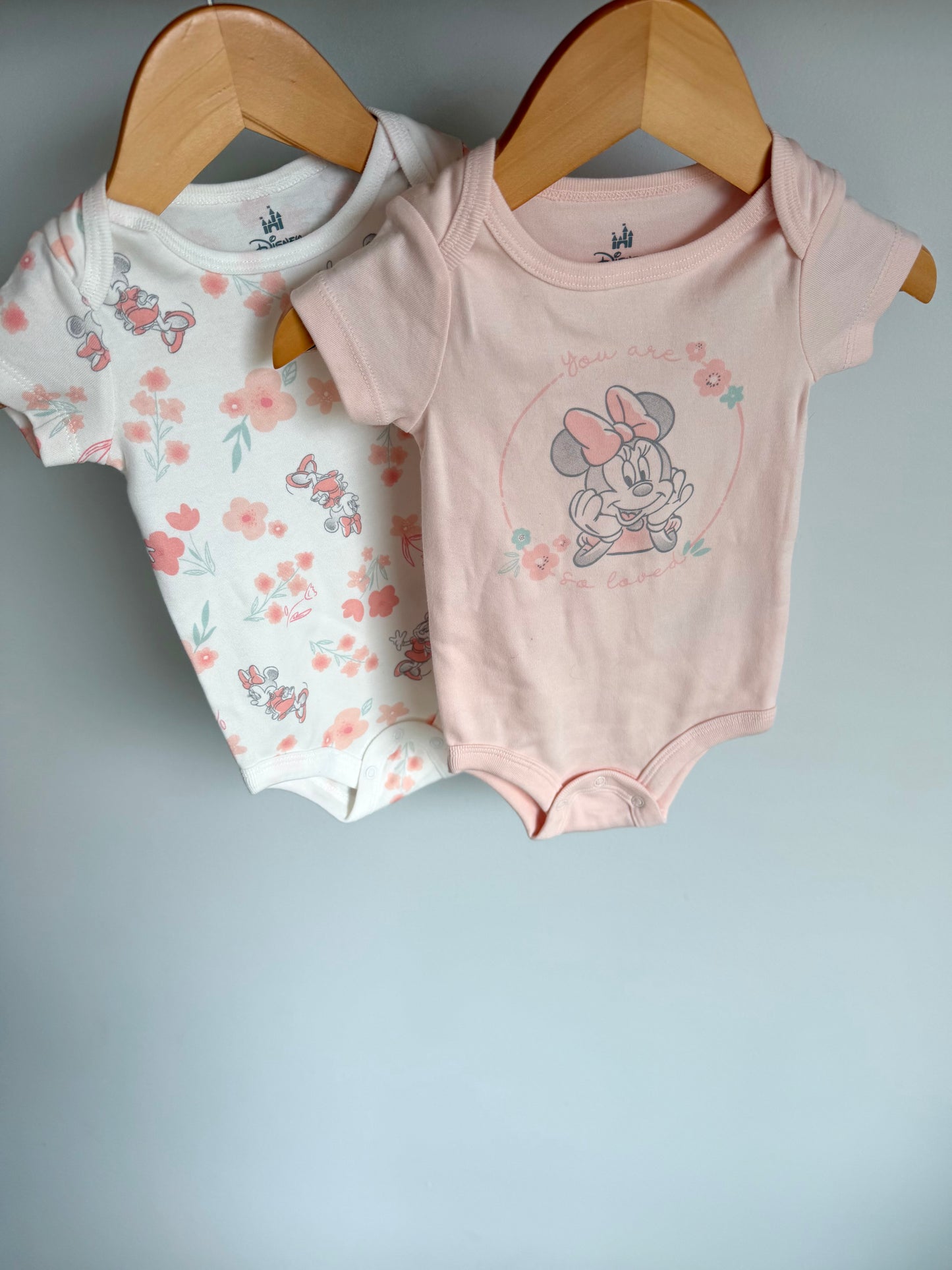 Set of 2 Minnie Mouse Bodysuits / 0-3m