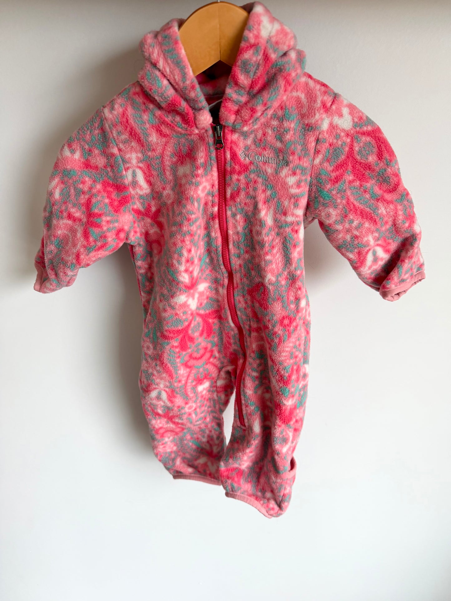 Columbia Pink Fleece Bunting Suit / 3-6m
