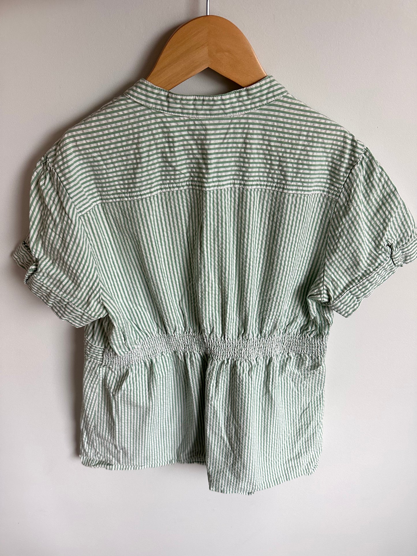 Green Striped Maternity Top / Medium