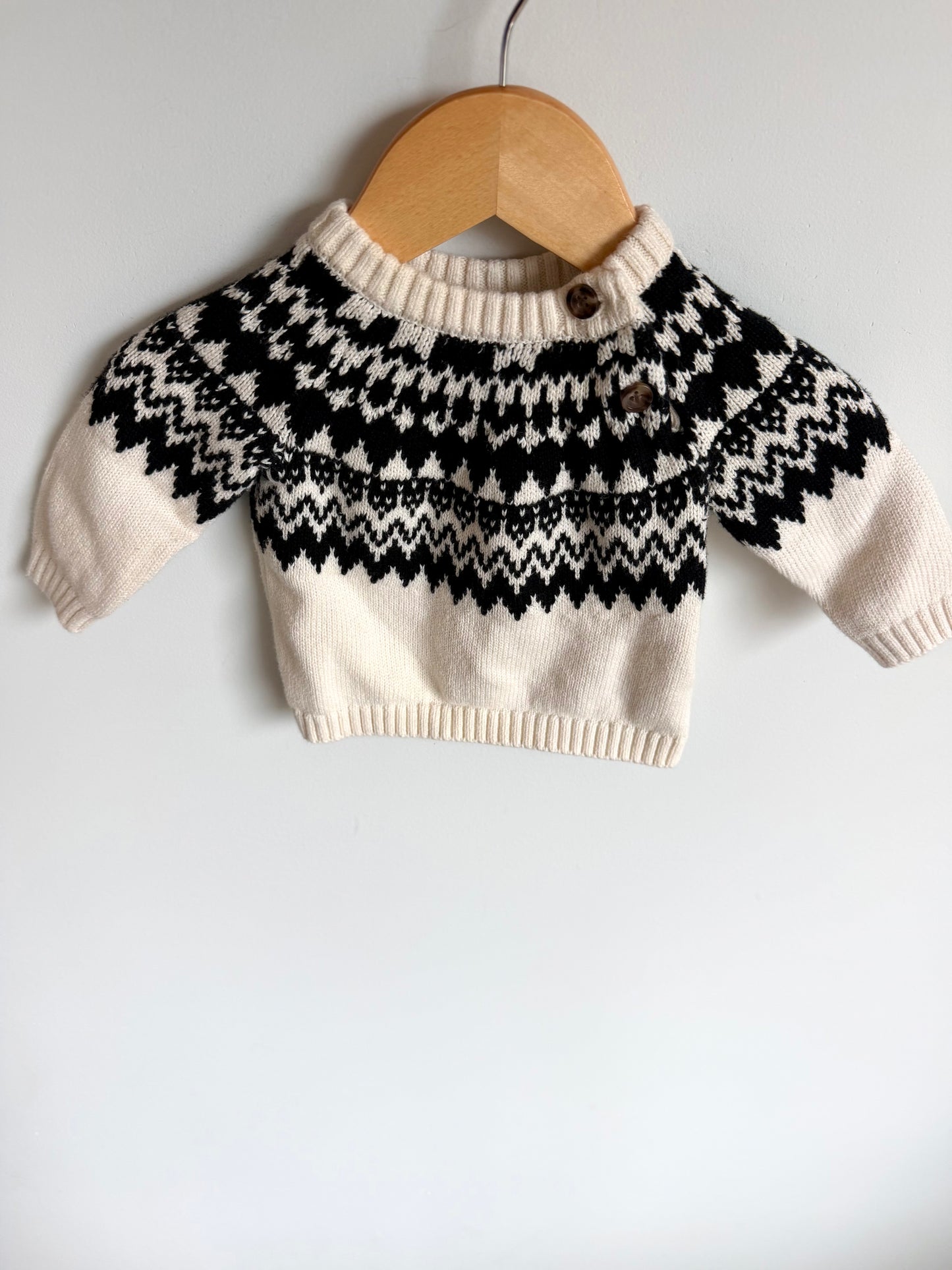 Black + White Knit Sweater / 0-3m