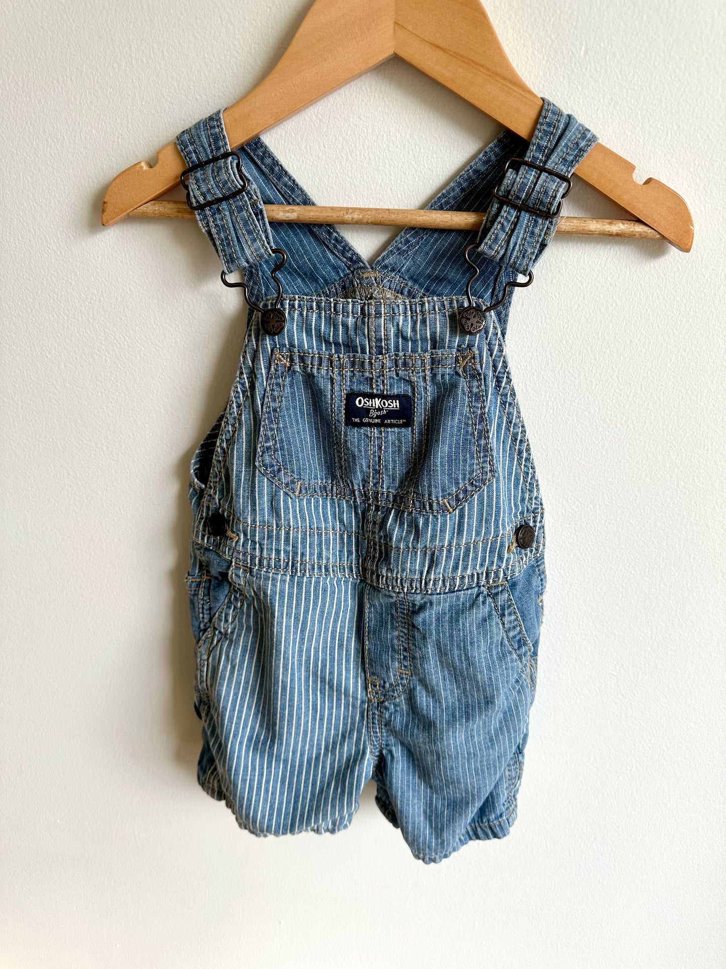 Pin Stripe Short Overalls / 18m