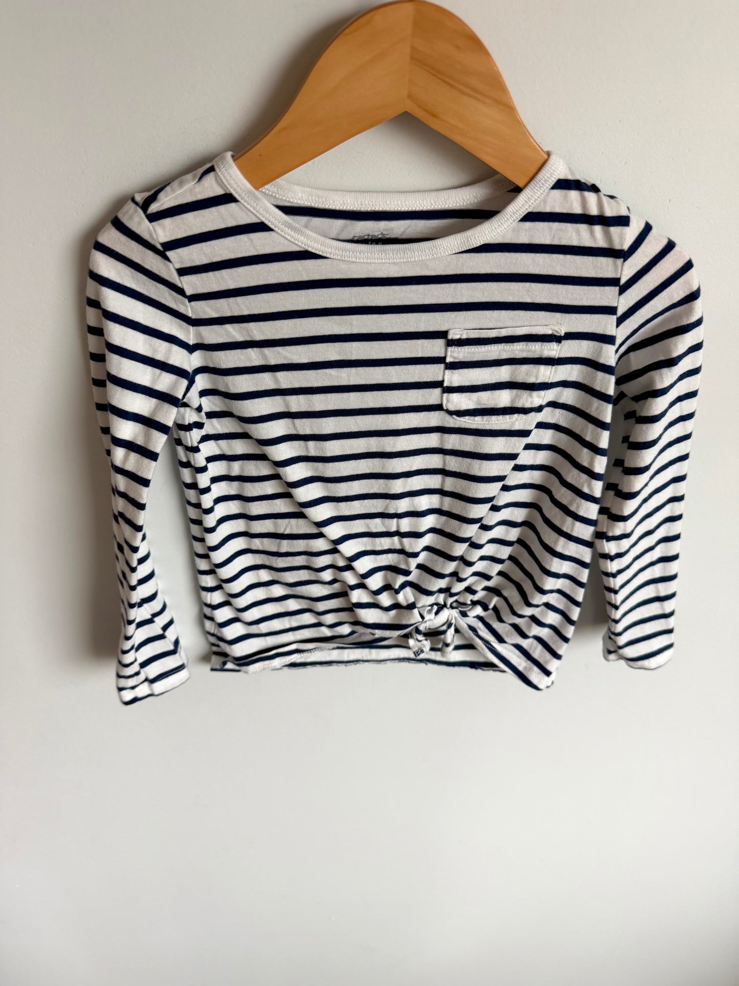 Striped Knotted Long Sleeve Top / 4T