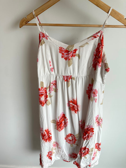 White Floral Maternity Dress / XS
