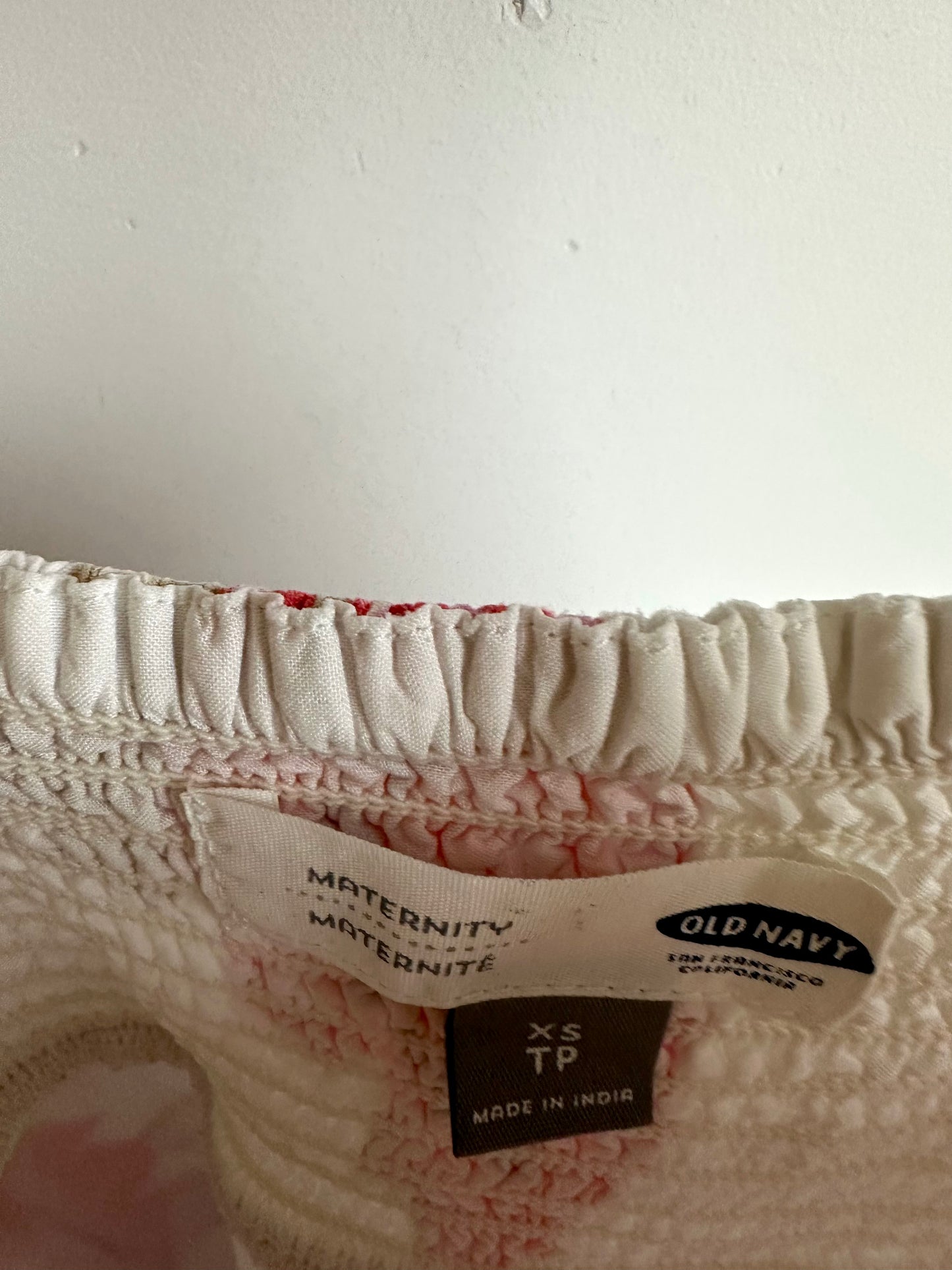 White Floral Maternity Dress / XS