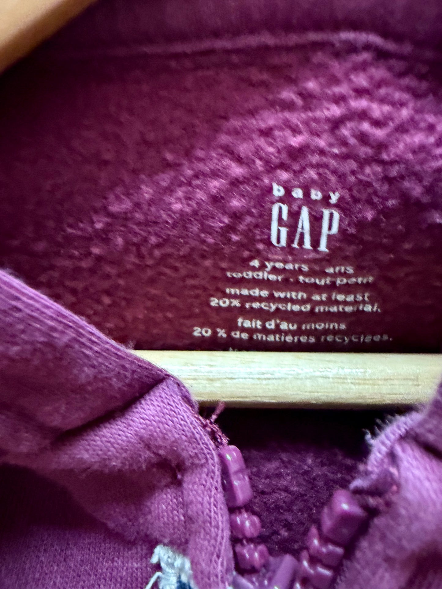 Gap Plum Zipper Hoodie / 4T