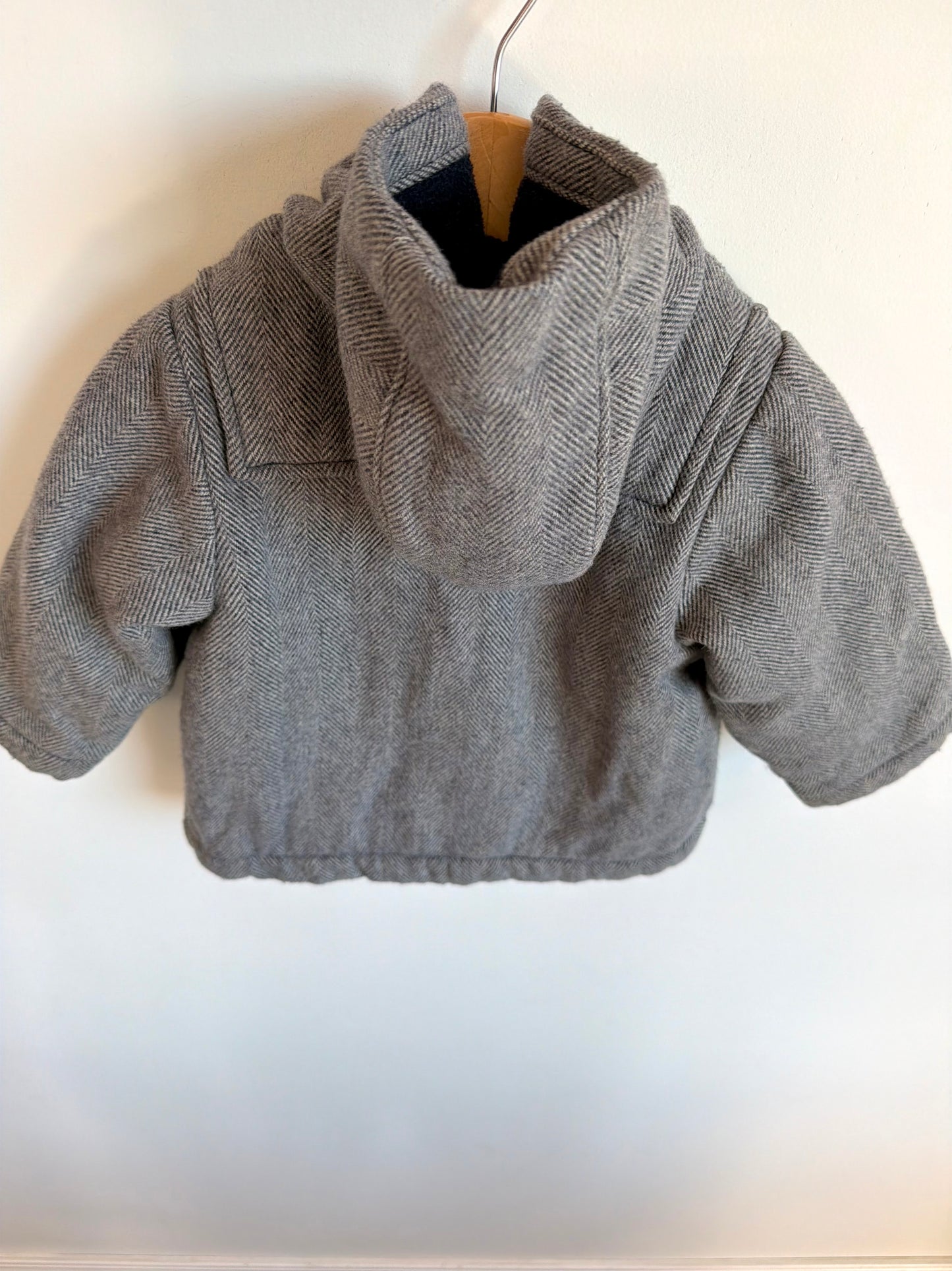 Gap Grey Hooded Peacoat / 12-18m