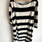Black + White Striped Maternity Dress / Large