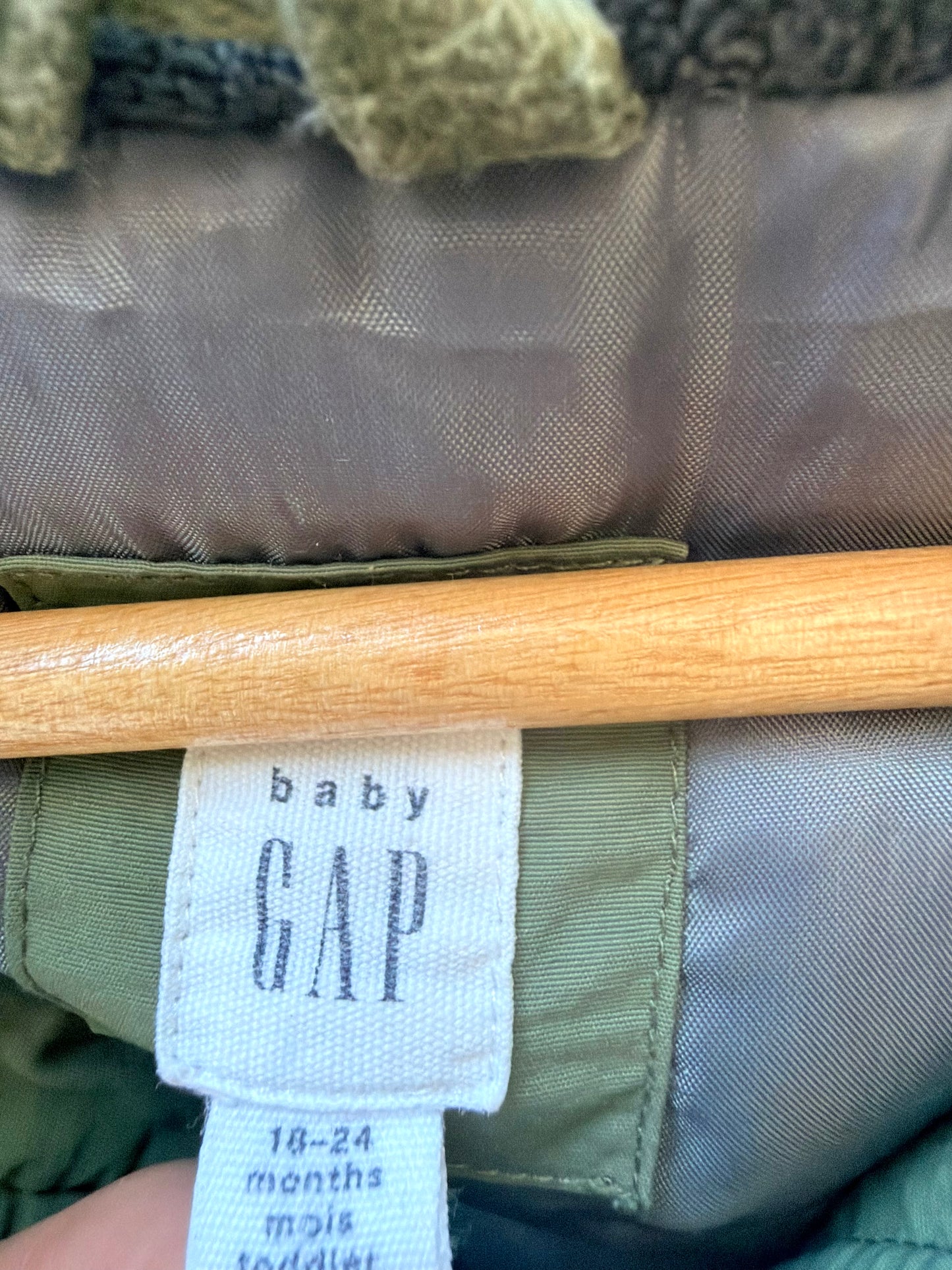 Gap Green Hooded Winter Jacket / 18-24m