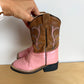 Pink Cowboy Leather Boots / Size 8 Toddler