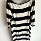 Black + White Striped Maternity Dress / Large