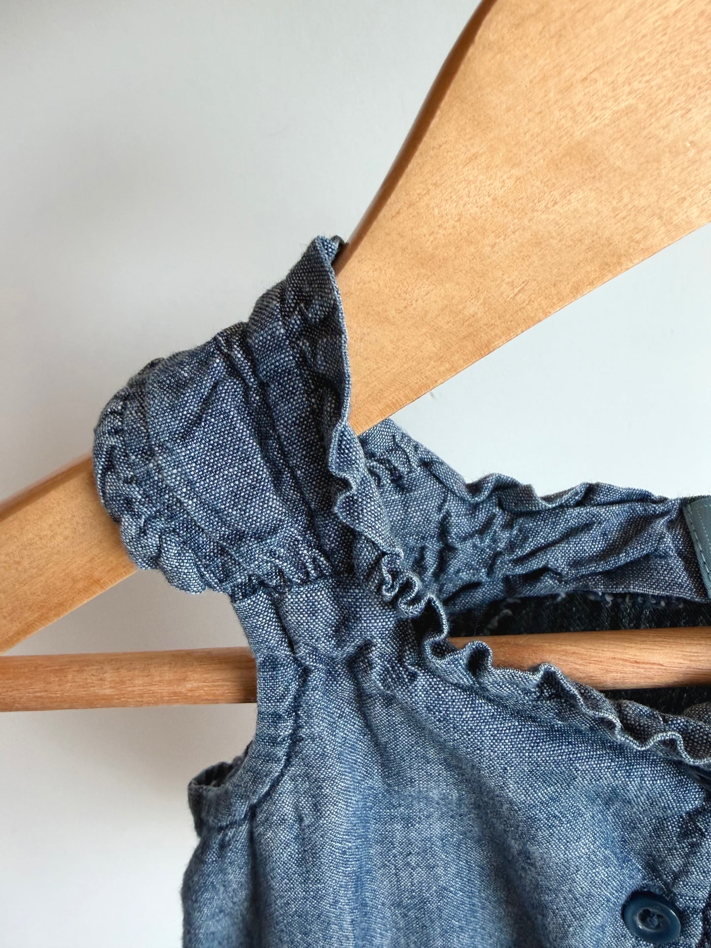 Chambray Buttons Bubble Romper / 12-18m
