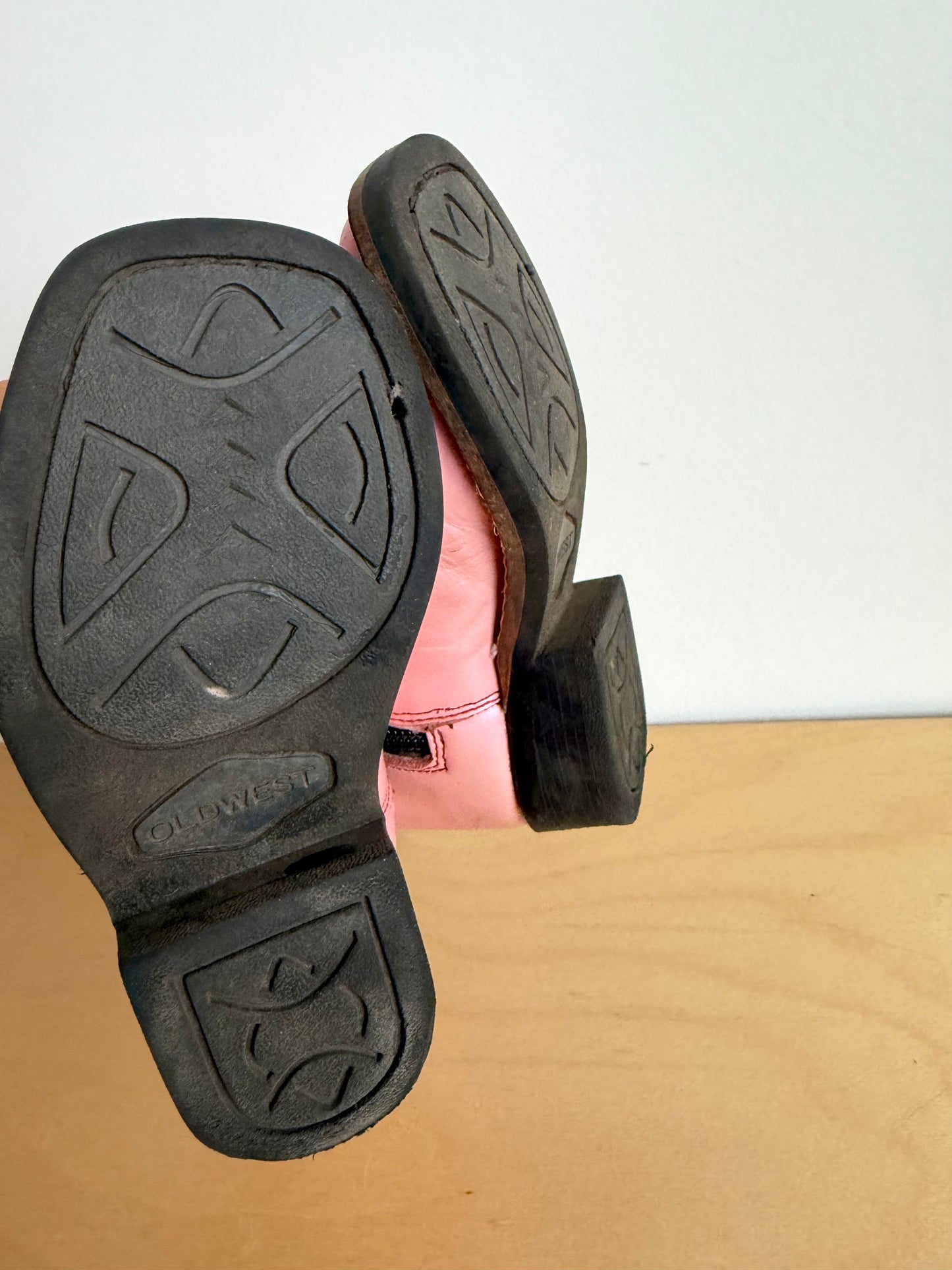 Pink Cowboy Leather Boots / Size 8 Toddler