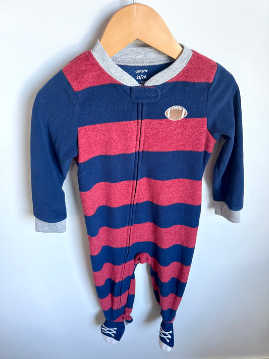 Fleece Striped Football Sleeper / 2T