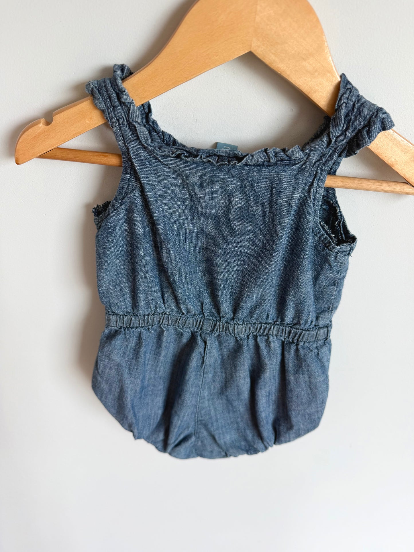 Chambray Buttons Bubble Romper / 12-18m