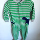 Fleece Green Striped Dino Sleeper / 2T