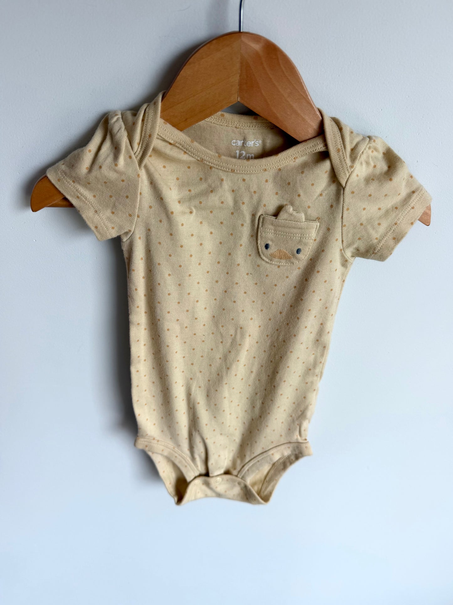 Set of Two Dotted Animal Pocket Bodysuits / 12m