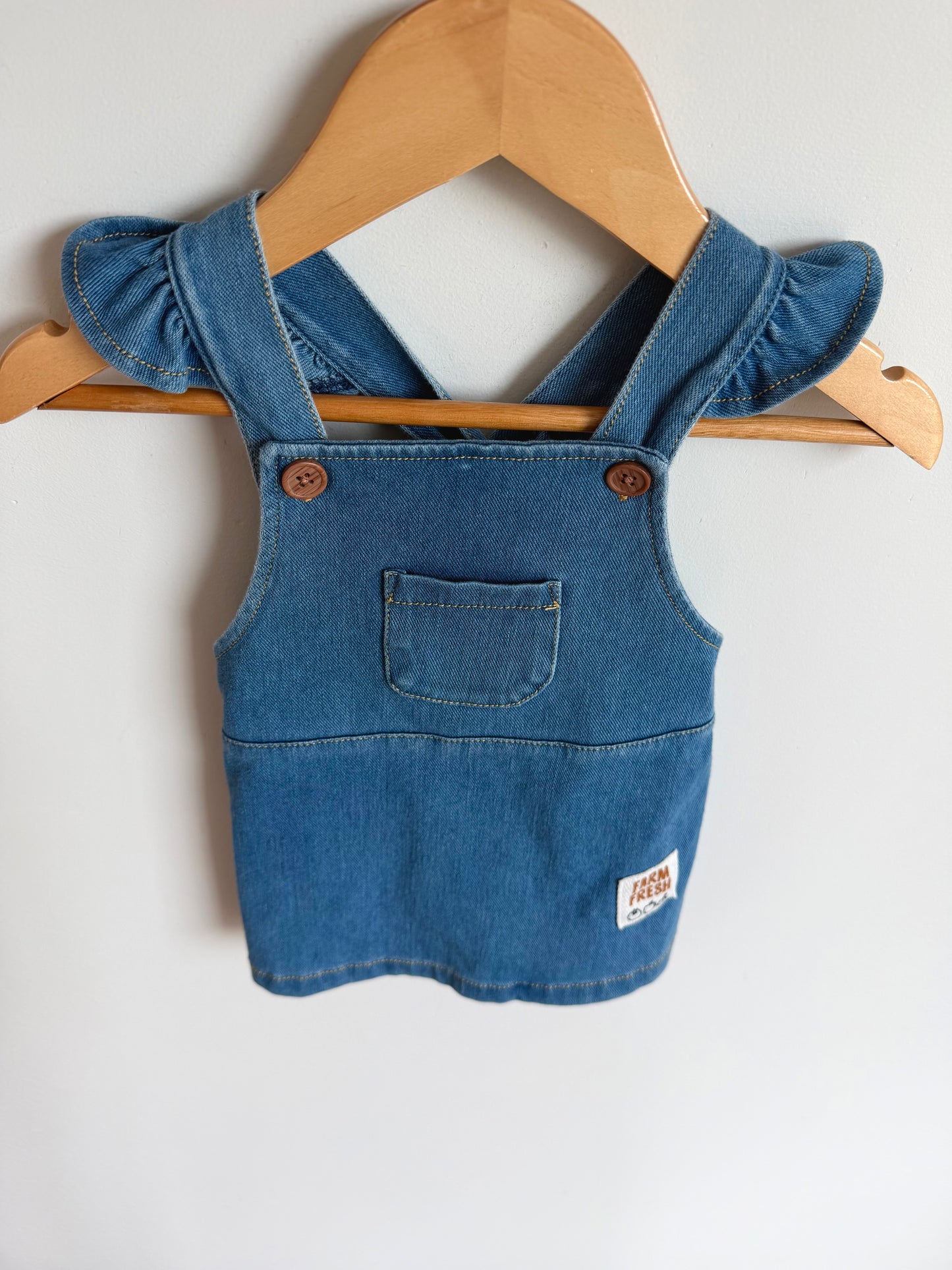 Farm Fresh Overall Dress / 3-6m