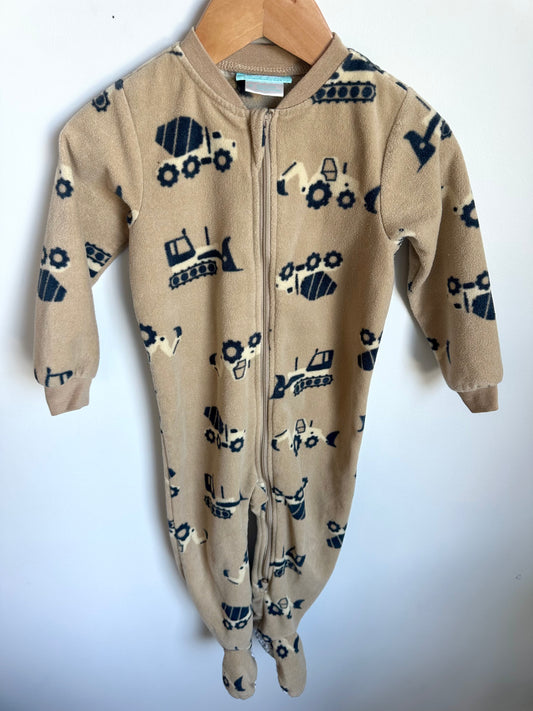 Fleece Tan Construction Sleeper / 2T