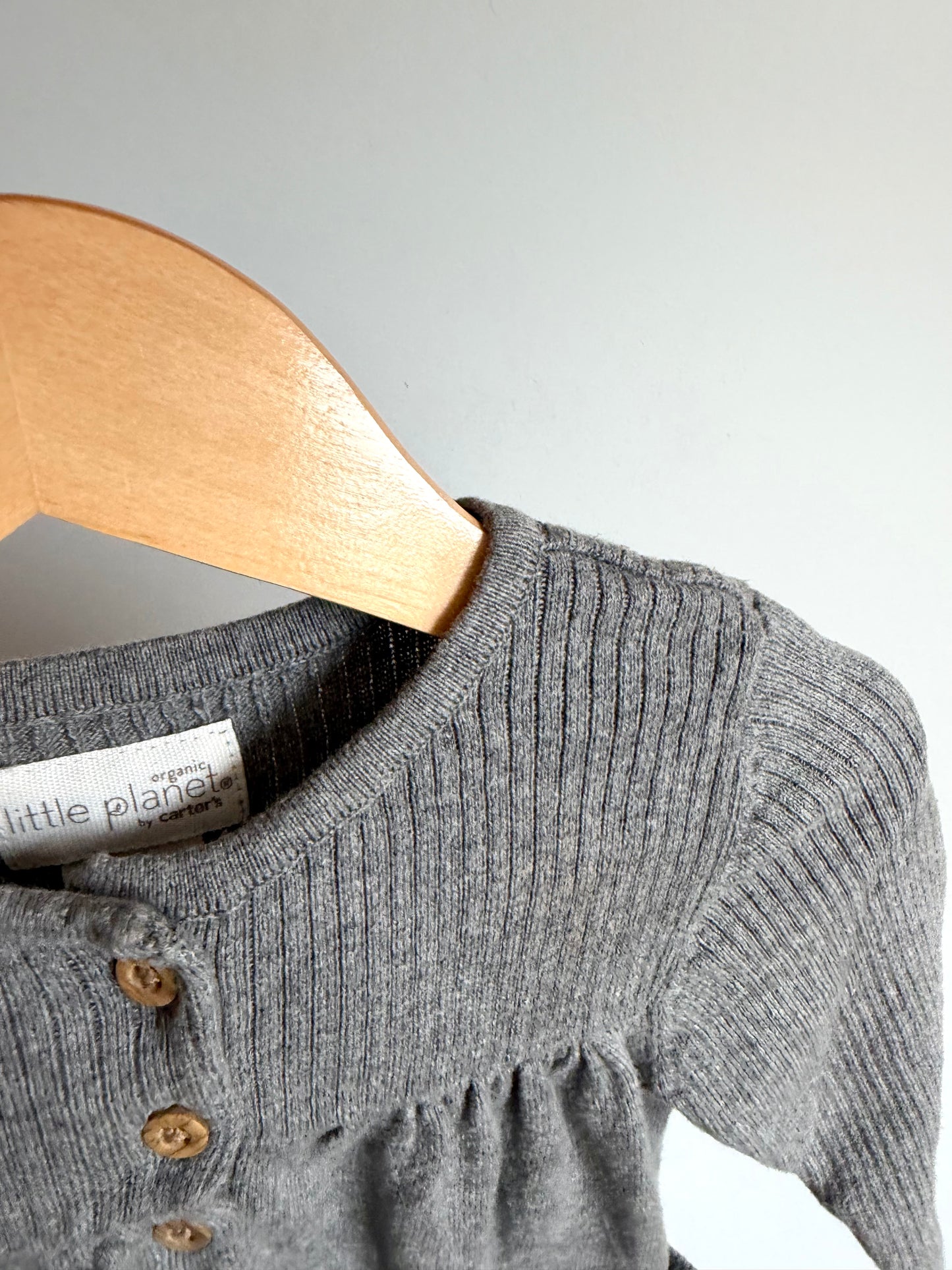 Grey Organic Cotton Pocket Dress / 12m