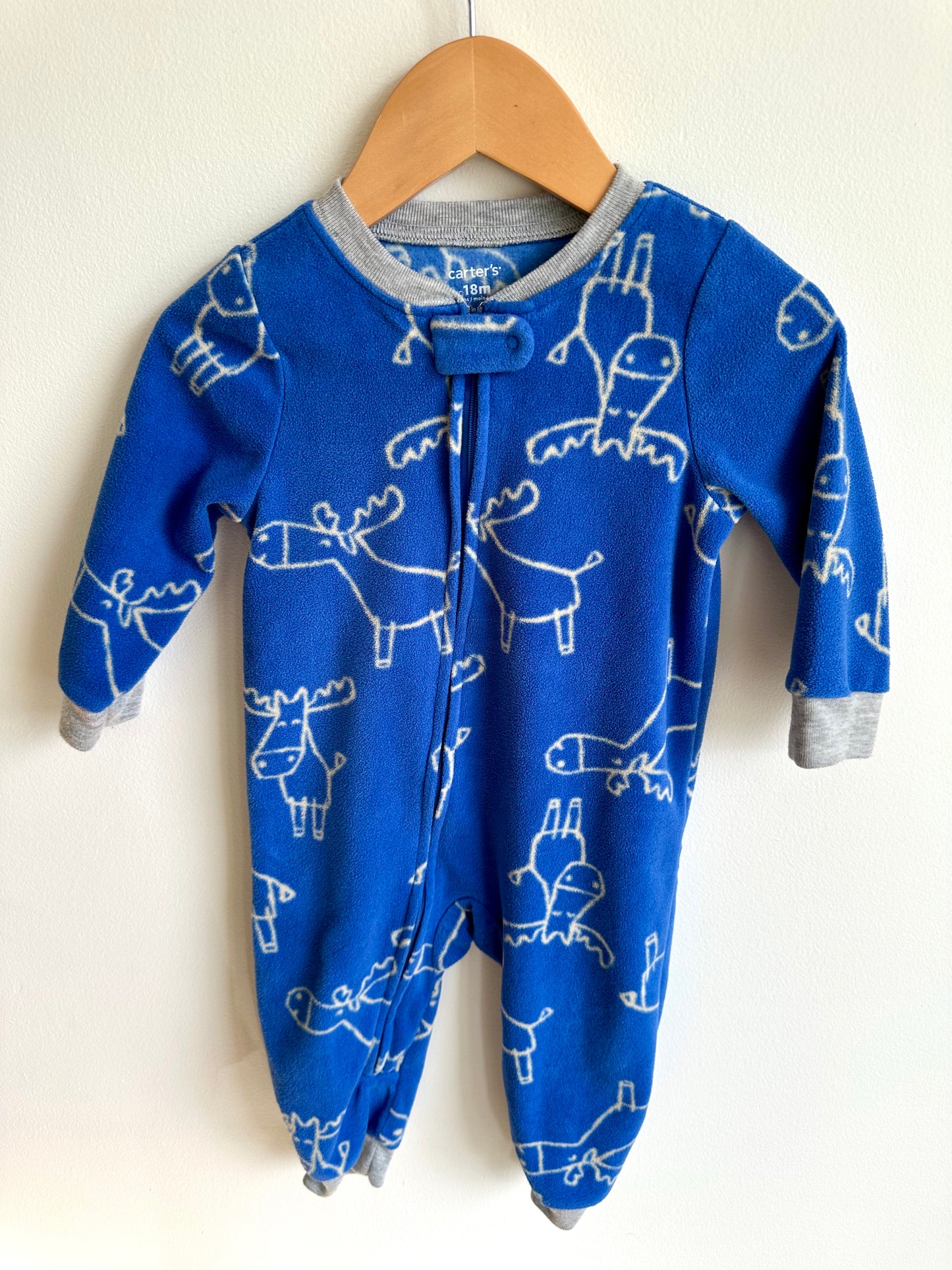 Moose Fleece Sleeper / 18m