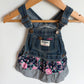 Denim Floral Gingham Overall Dress / 18m