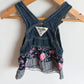 Denim Floral Gingham Overall Dress / 18m