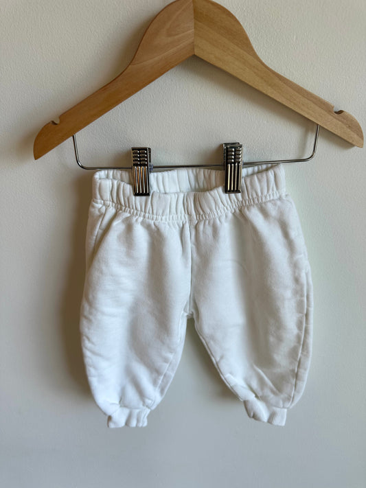 White Organic Pants / 6-12m