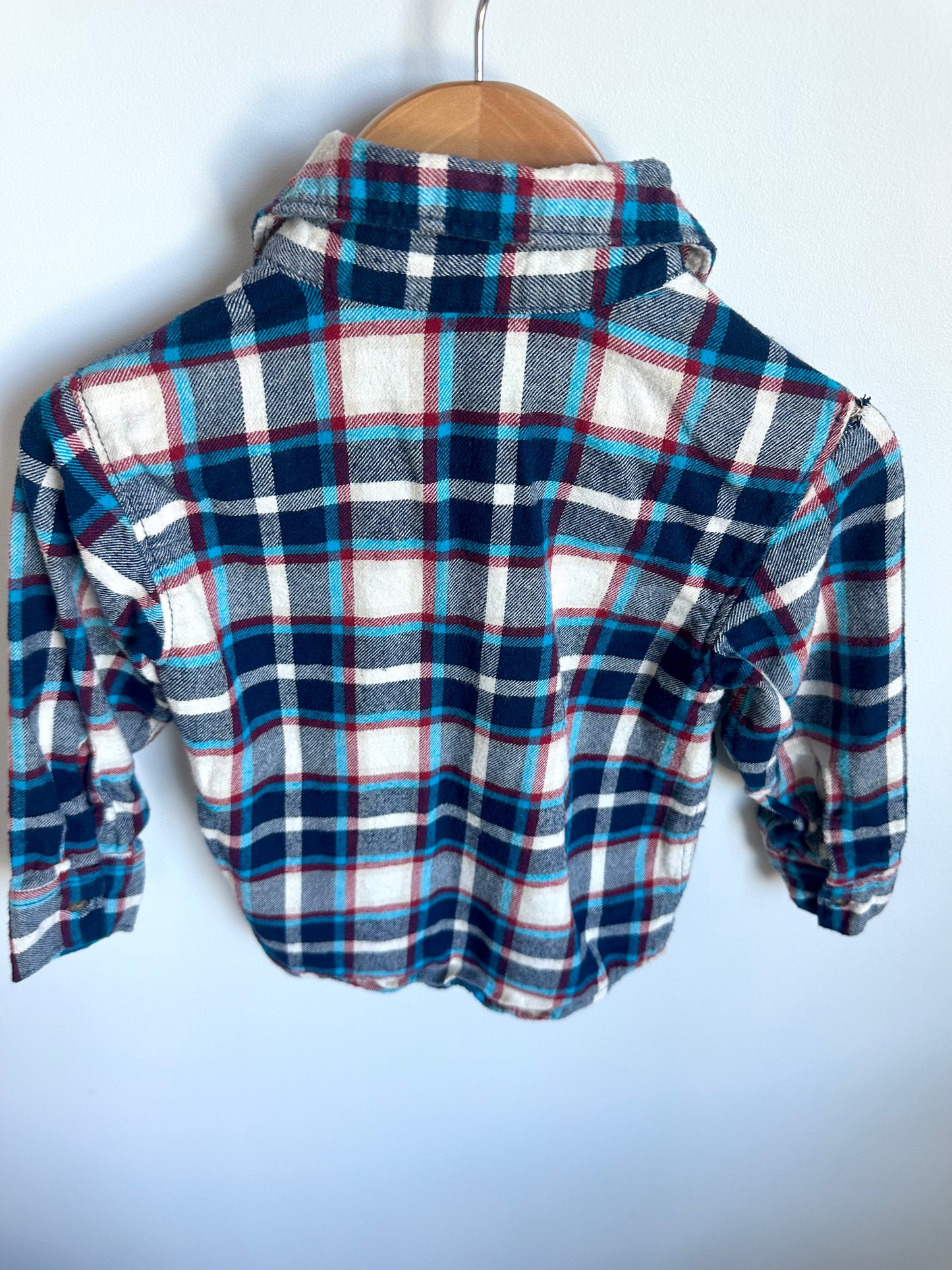 Blue + Red Striped Flannel / 2T