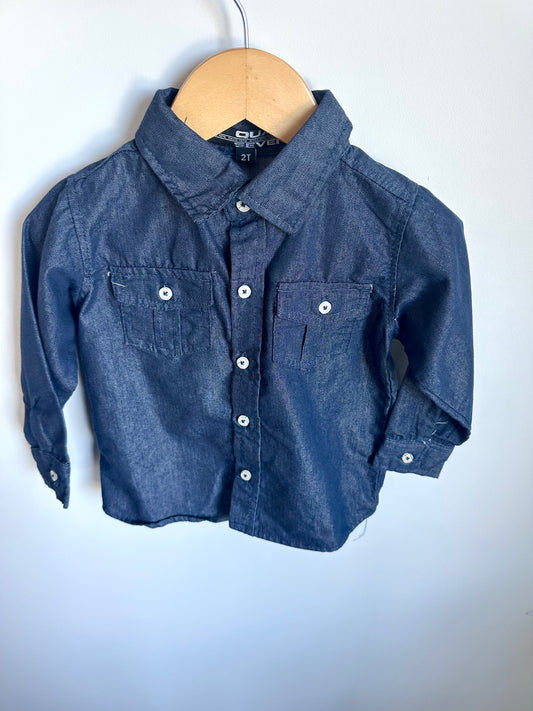Blue Collared Dress Shirt / 2T