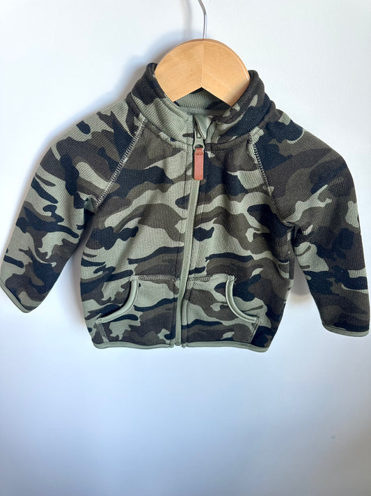 Green Camo Zip Up Sweater / 18-24m