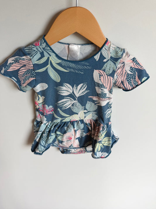 Bonds Floral Skirt Bodysuit / 6-12m