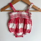 Red Checkered Rousing Bubble Romper or Bodysuit / 6-12m