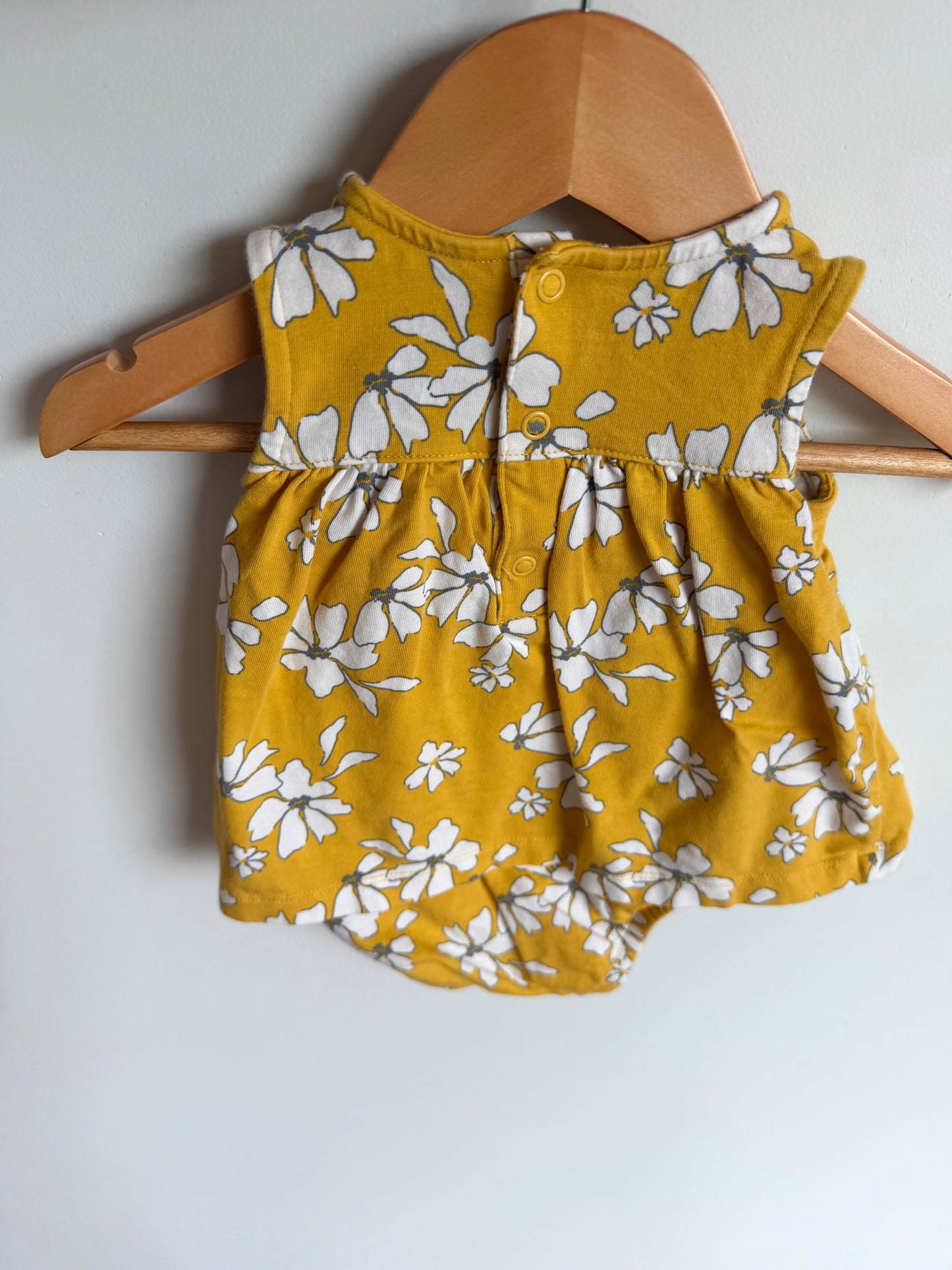 Yellow Flower Dress Bodysuit / 3-6m