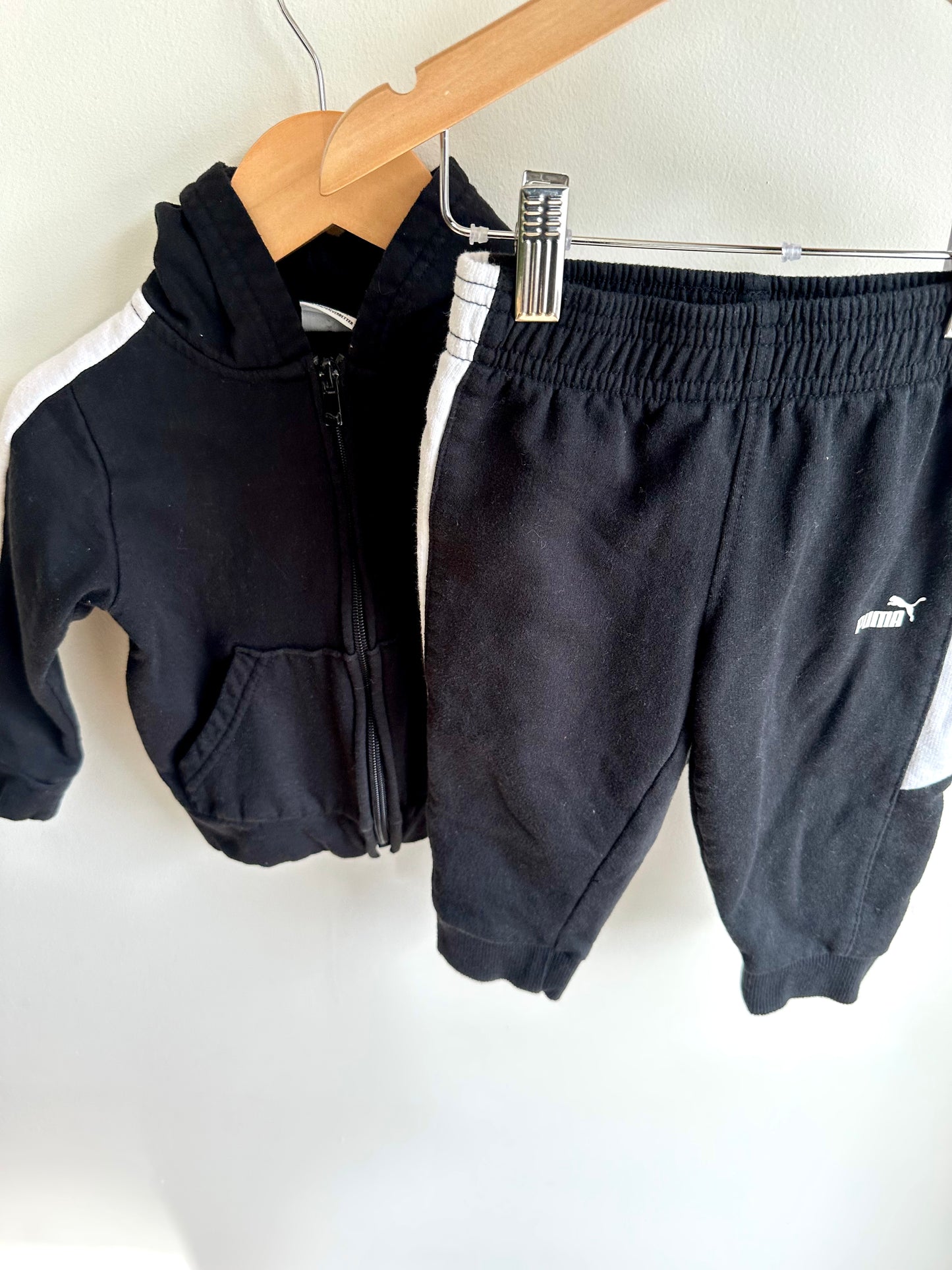 Puma Black Hoodie + Pants Set / 18m