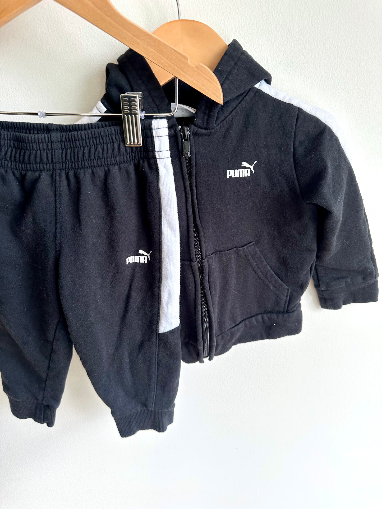 Puma Black Hoodie + Pants Set / 18m