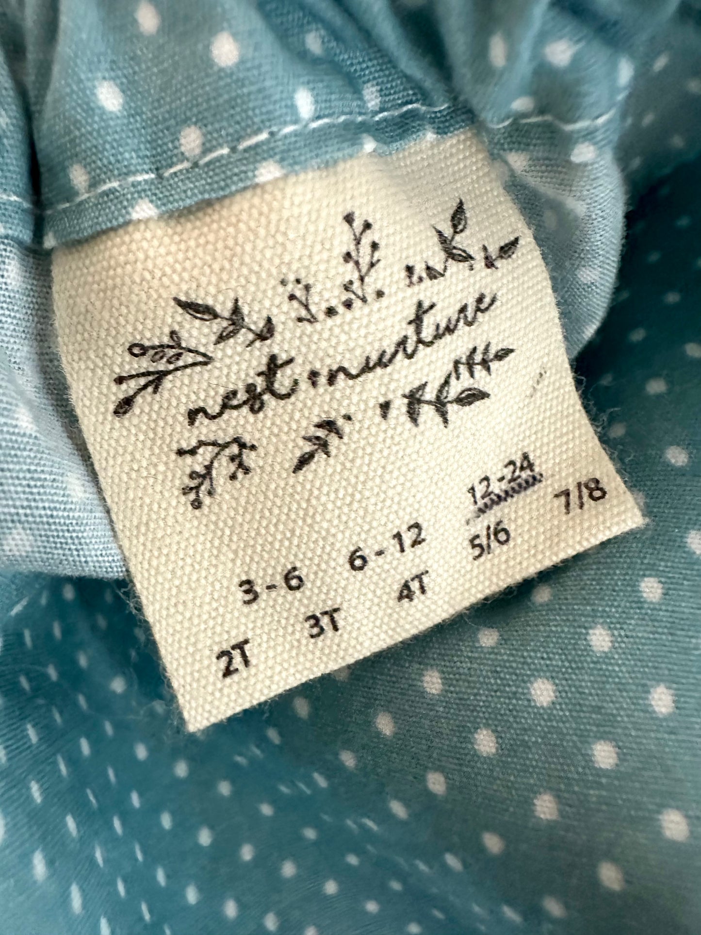 Robin's Egg Blue Dotted Bubble Romper / 12-24m