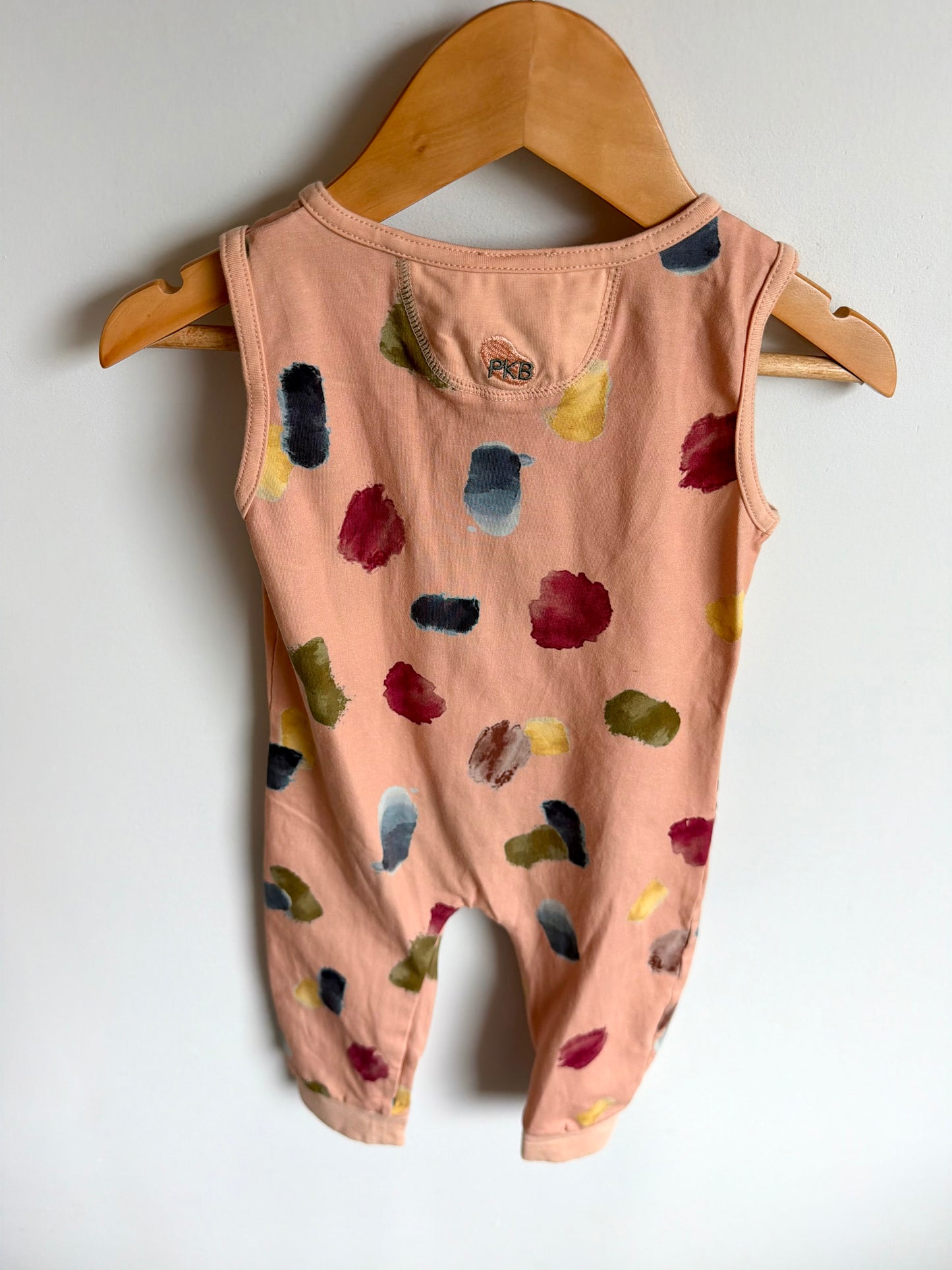 Peekaboo Beans Peach Sleeveless Romper / 18-24m