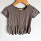 Grey Jax + Lennon Bamboo Peplum Top / 18-24m