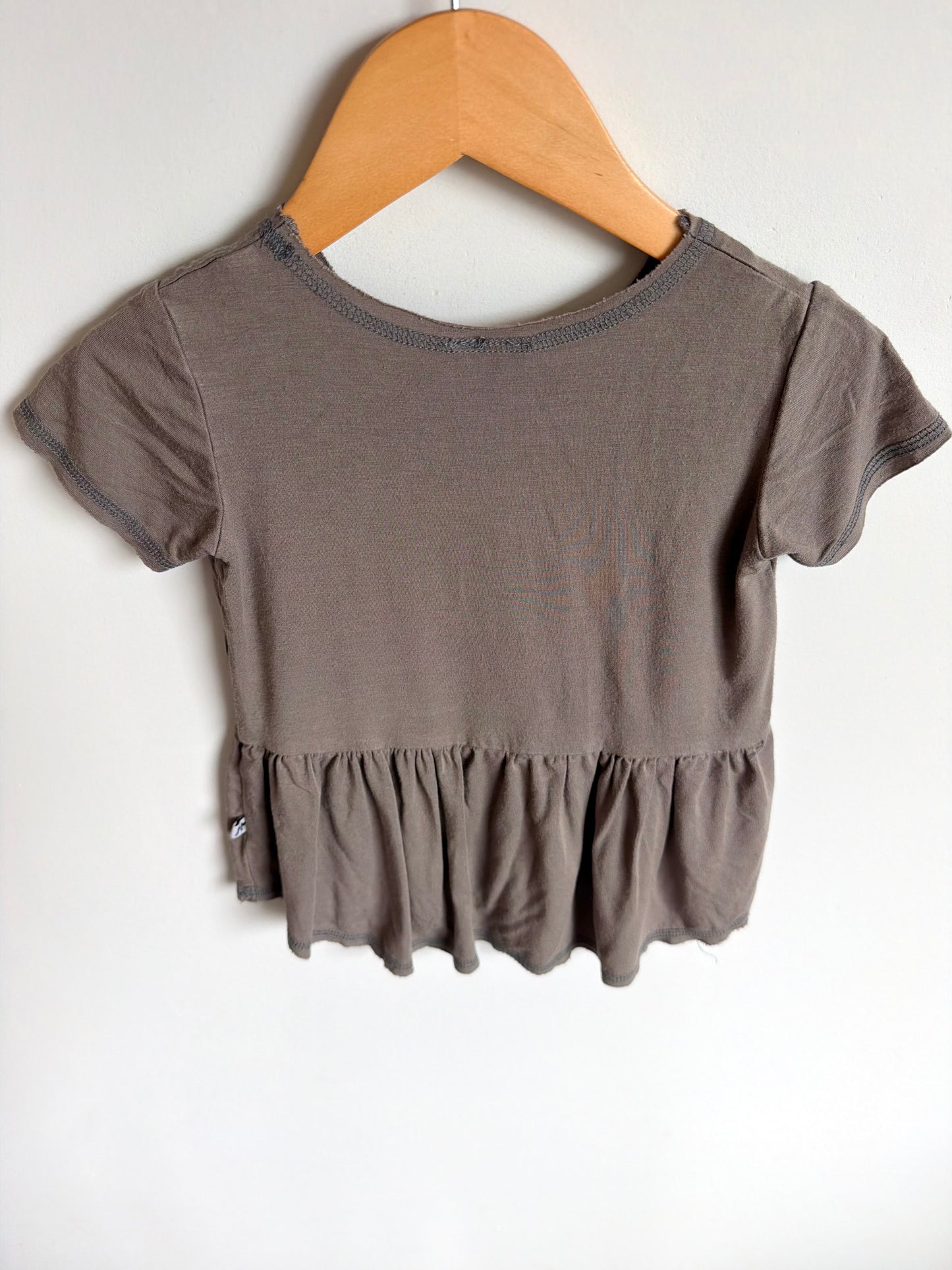 Grey Jax + Lennon Bamboo Peplum Top / 18-24m