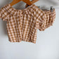 Hema Brown Checkered Top + Shorts Set / 6-9m